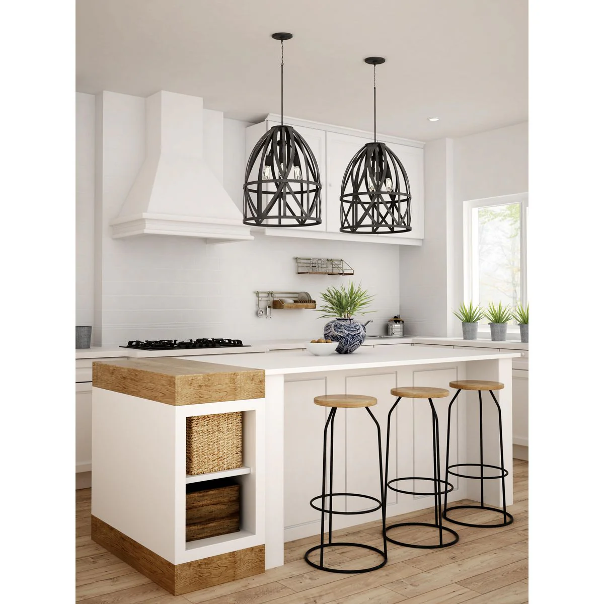Chastain Collection Three-Light Basket Pendant Light - Image 4