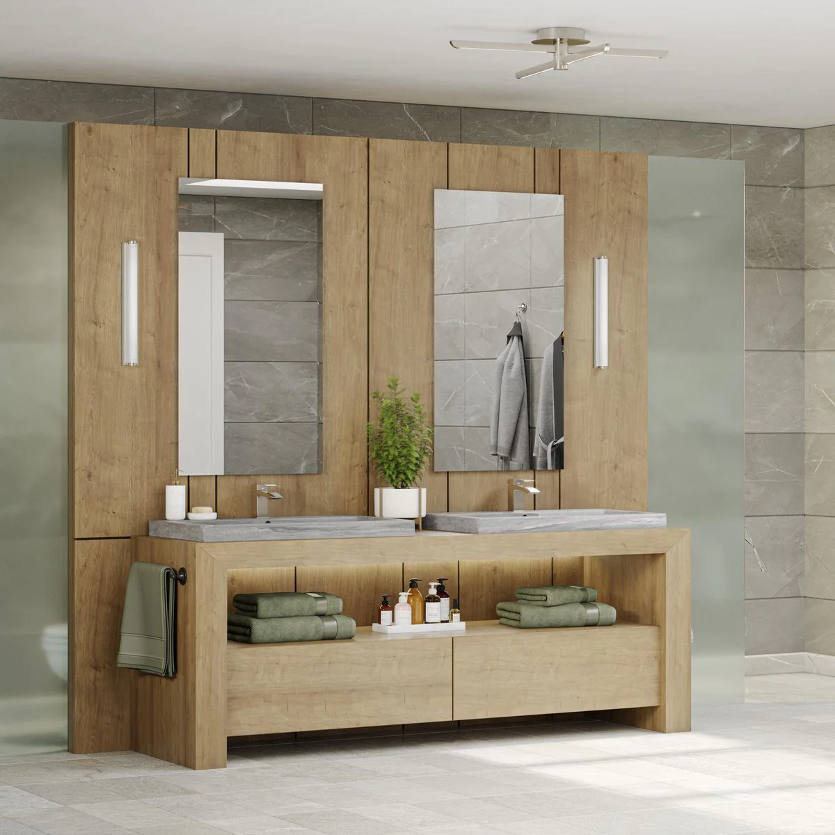 Concourse LED Collection 36" Etched White Glass Bath Vanity Light - Image 2