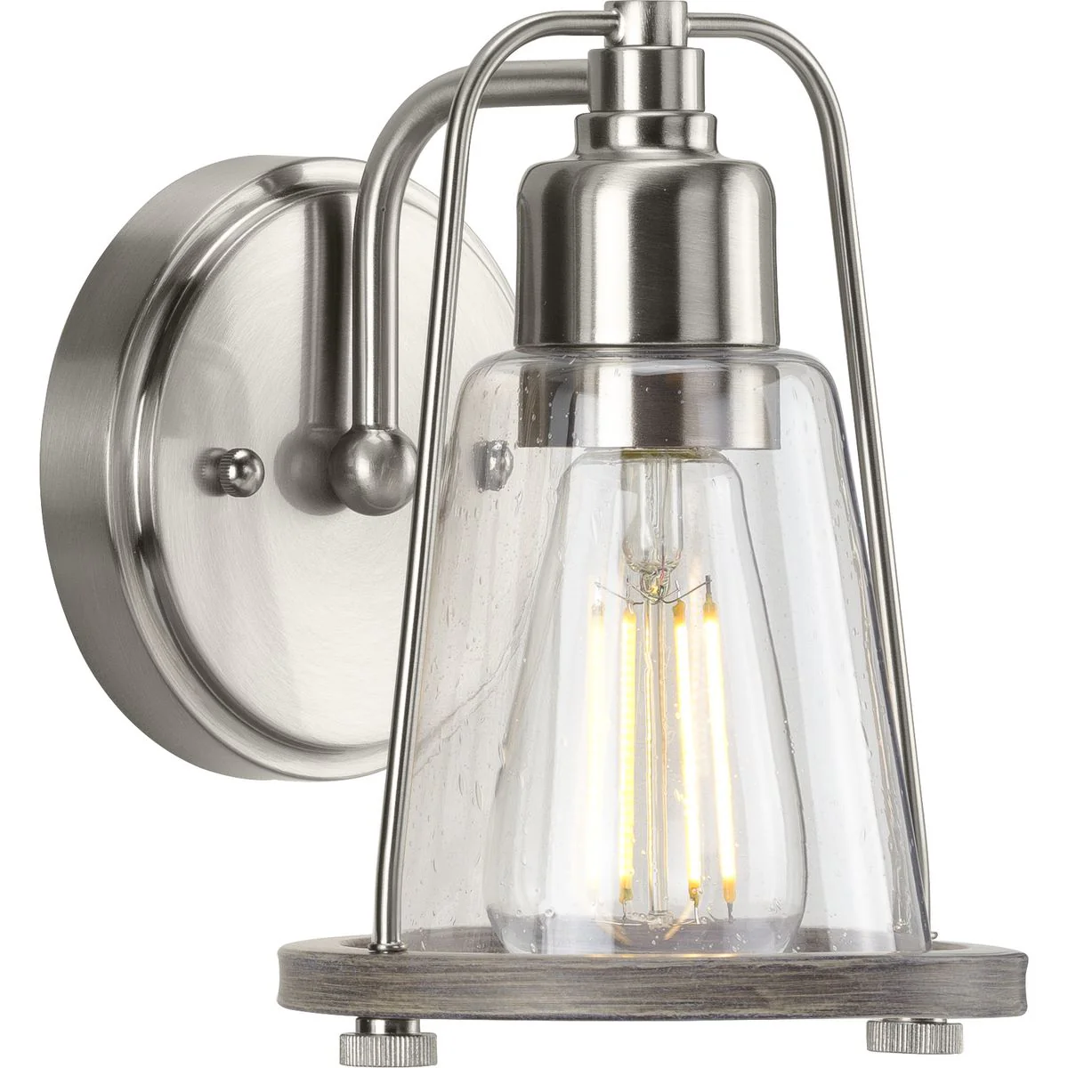 Conway Collection One-Light Clear Seeded Bath Vanity Wall Light - Image 2