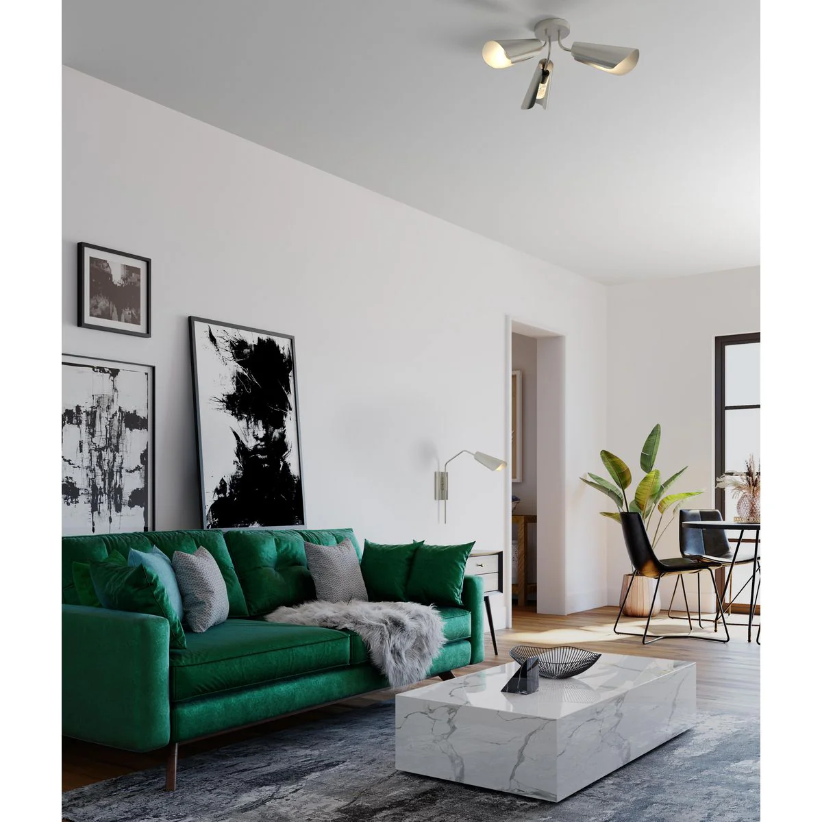 Cornett Collection 24.12 in. Three-Light Flush Mount Light - Image 5