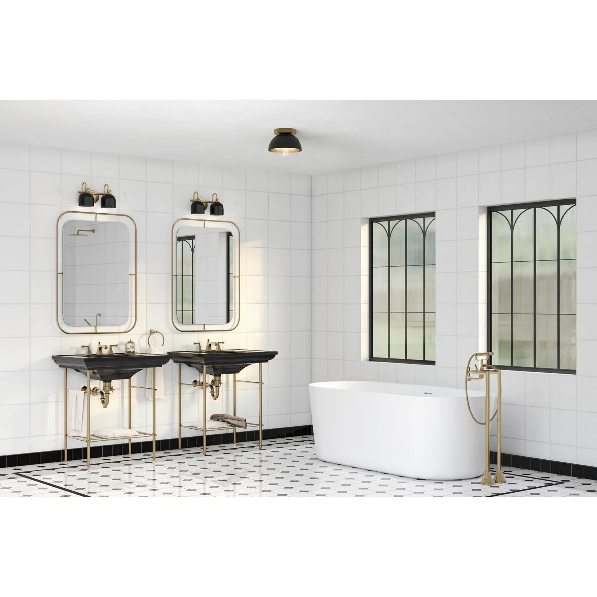 Dalton Collection Two-Light Metal Shade Bath Vanity Light - Image 3