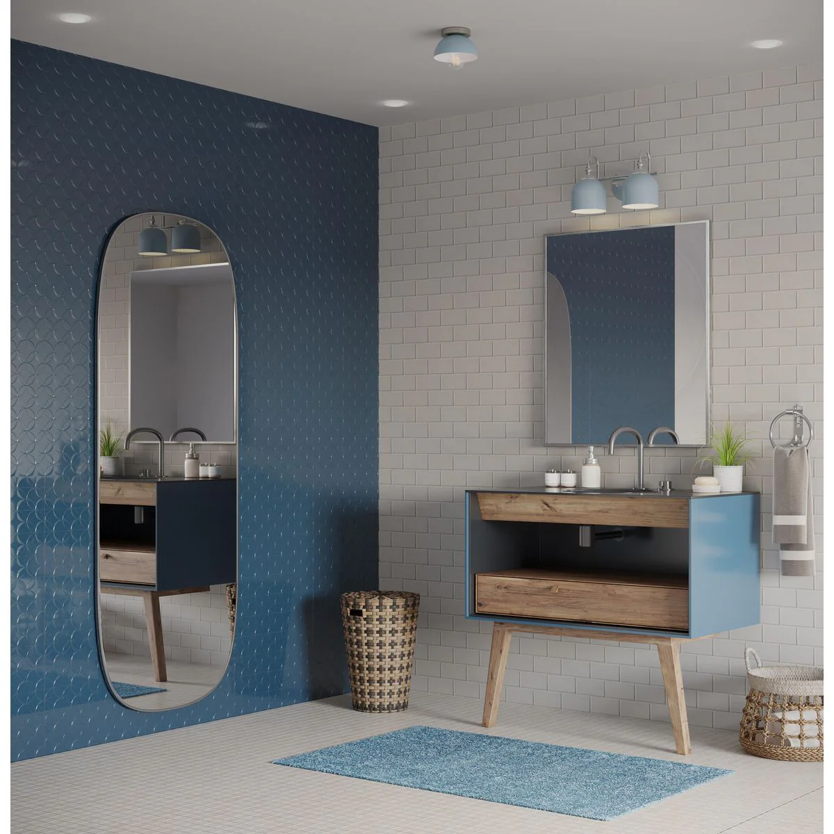 Dalton Collection Two-Light Metal Shade Bath Vanity Light - Image 4