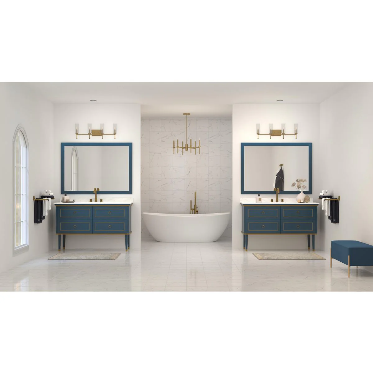 Elara Collection Four-Light Clear Glass Bath Vanity Light - Image 4