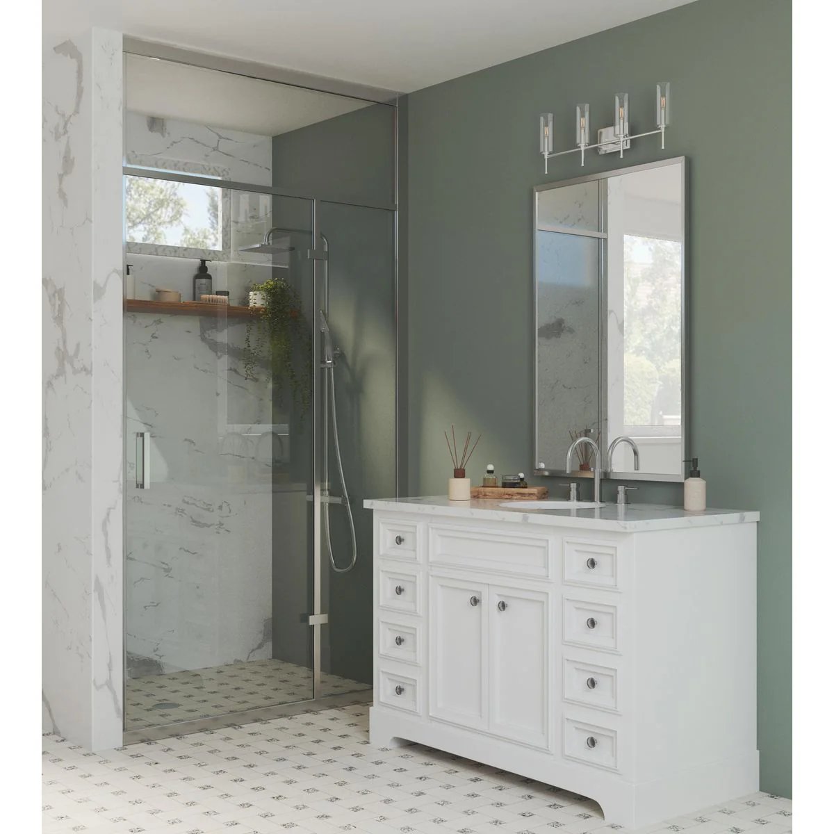Elara Collection Four-Light Clear Glass Bath Vanity Light - Image 5
