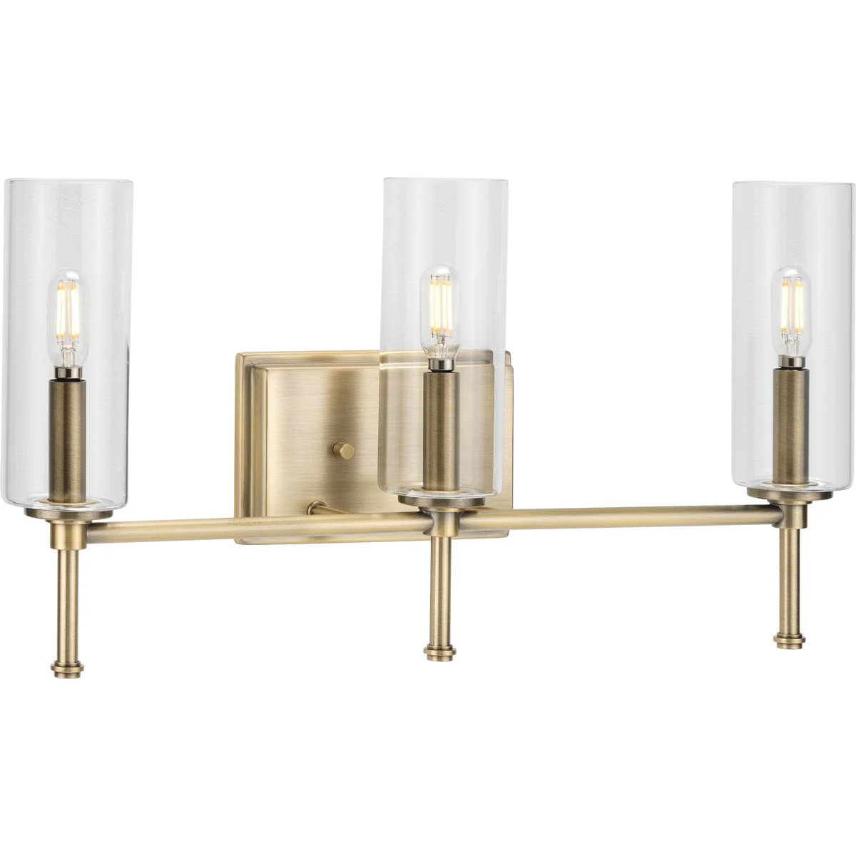 Elara Collection Three-Light Clear Glass Bath Vanity Light