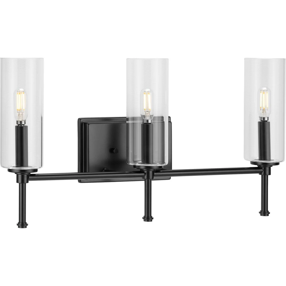 Elara Collection Three-Light Clear Glass Bath Vanity Light - Image 2