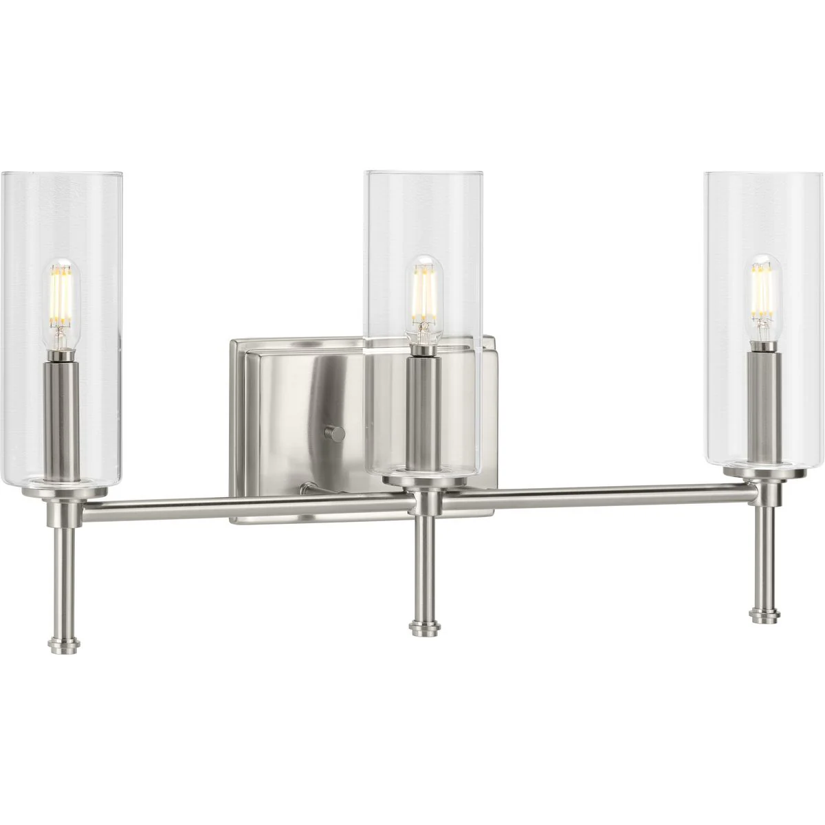 Elara Collection Three-Light Clear Glass Bath Vanity Light - Image 3