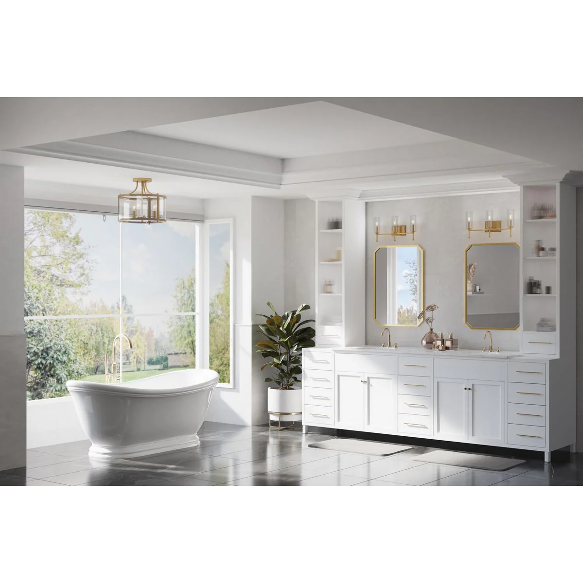 Elara Collection Three-Light Clear Glass Bath Vanity Light - Image 4