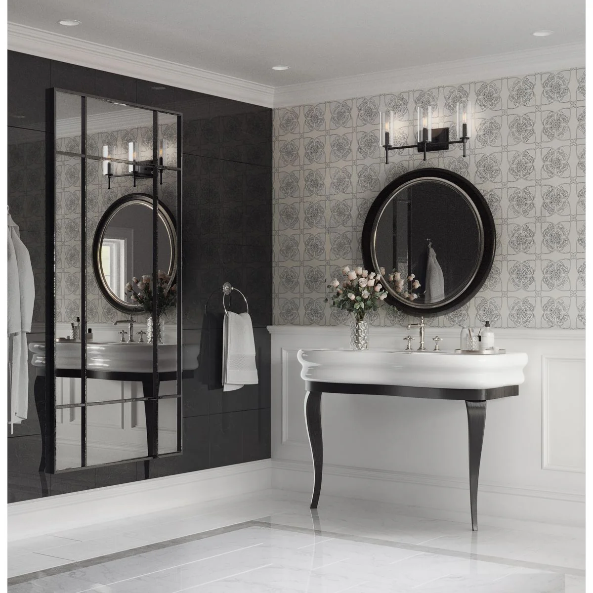 Elara Collection Three-Light Clear Glass Bath Vanity Light - Image 5
