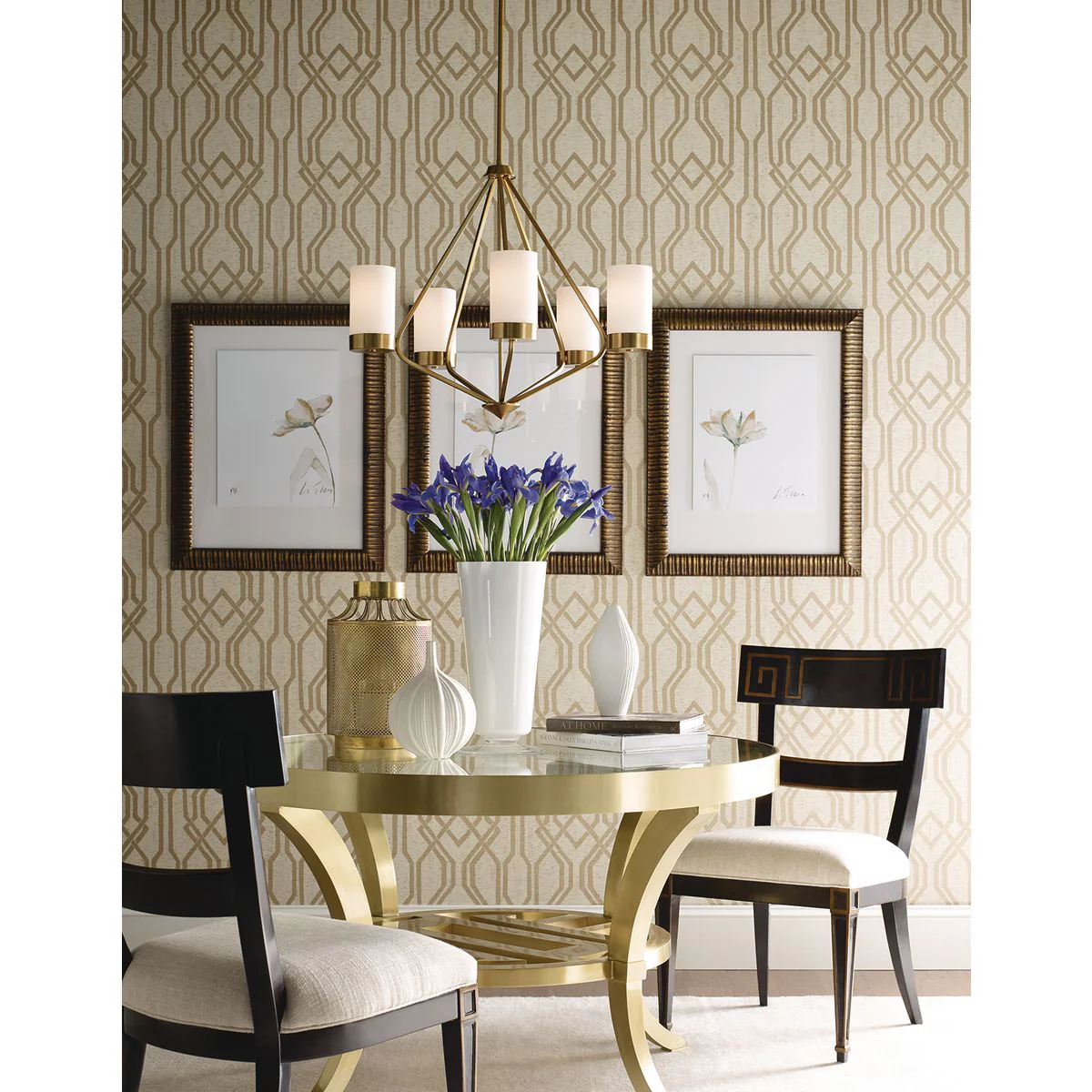 Elevate Collection Five-Light Etched White Glass Chandelier Light - Image 5