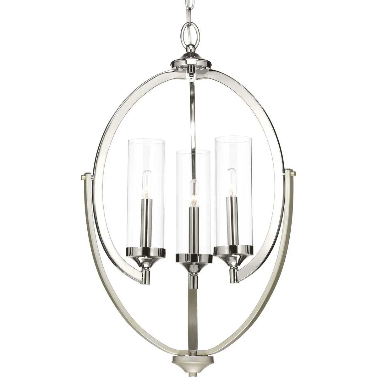 Evoke Collection Three-Light Clear Glass Chandelier Light