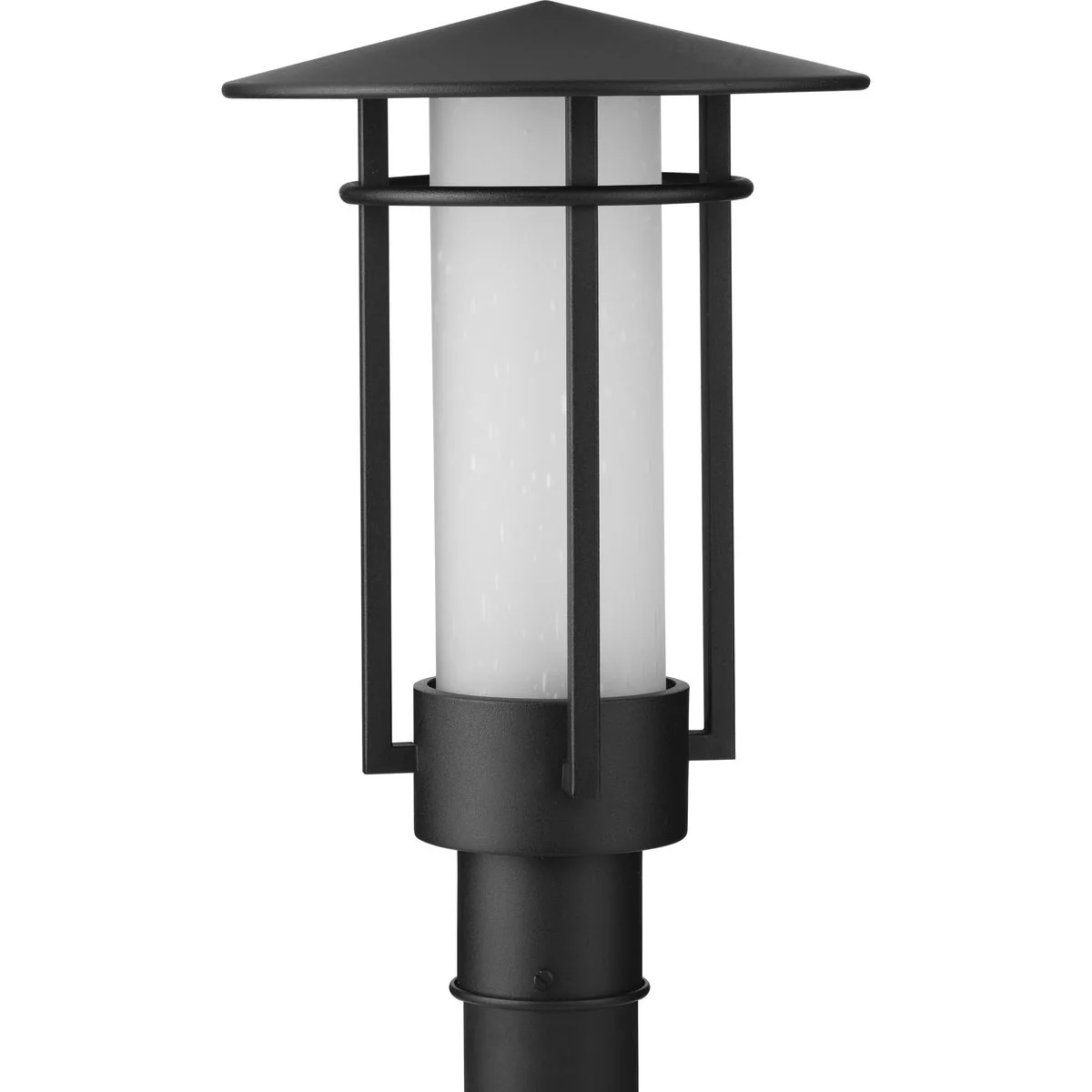 Exton Collection One-Light Etched Seeded Glass Outdoor Post Lantern - Image 3