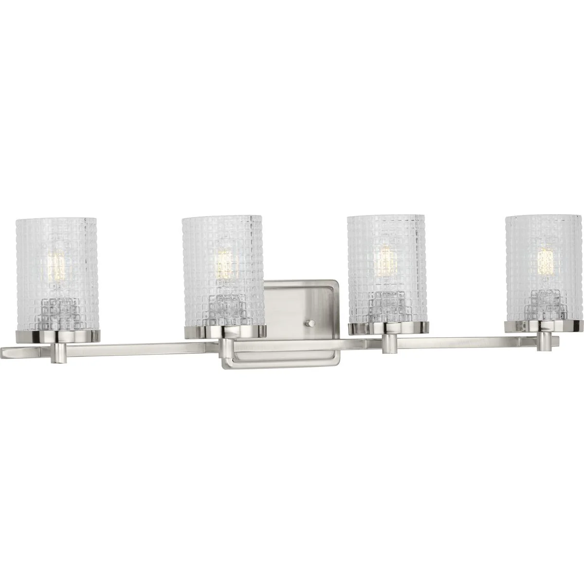 Fawcett Collection Four-Light Clear Patterned Glass Bath Vanity Light