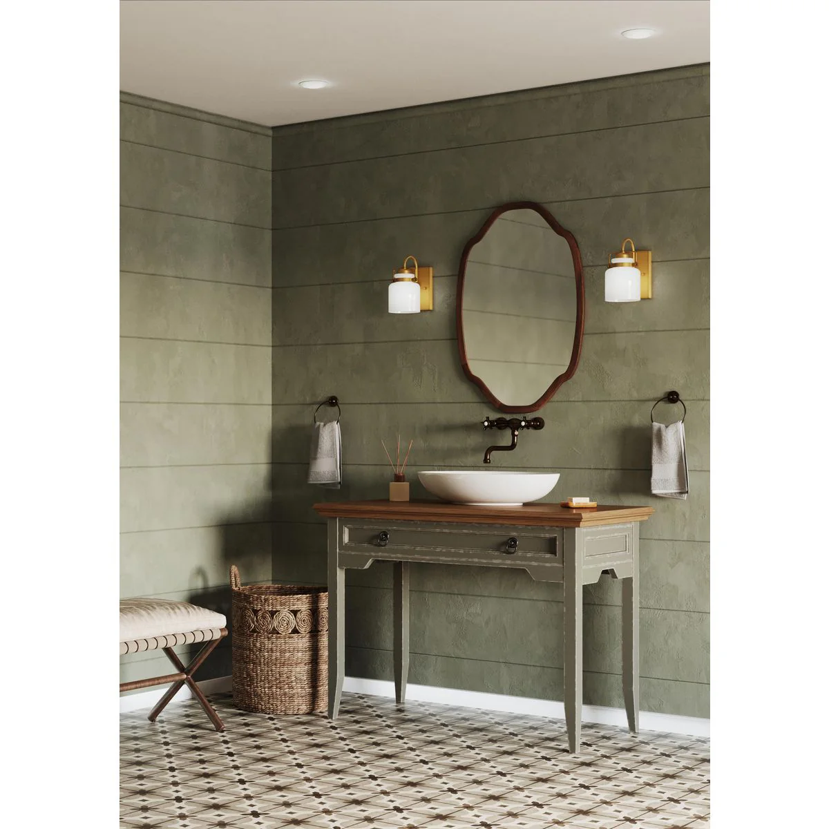 Fessler Collection One-Light Opal Glass Bath Light - Image 6