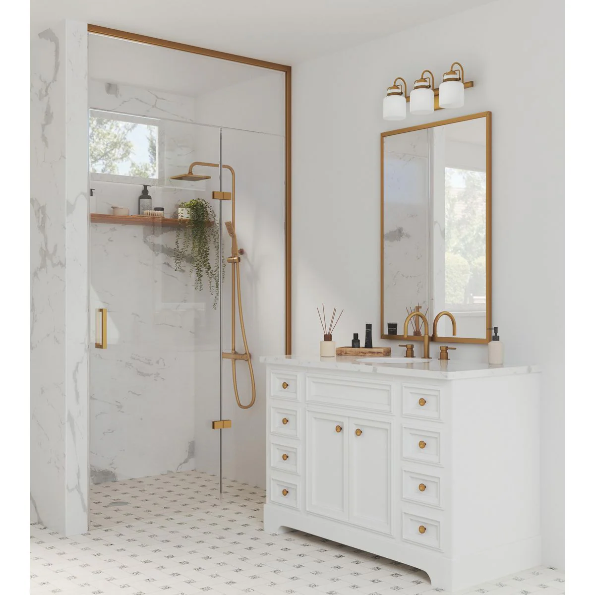 Fessler Collection Three-Light Opal Glass Bath Light - Image 5