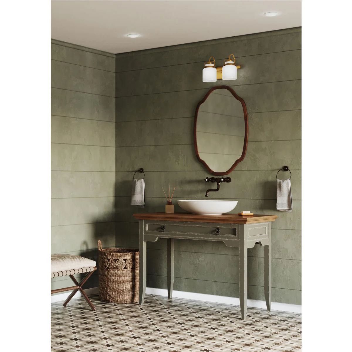 Fessler Collection Two-Light Opal Glass Bath Light - Image 5