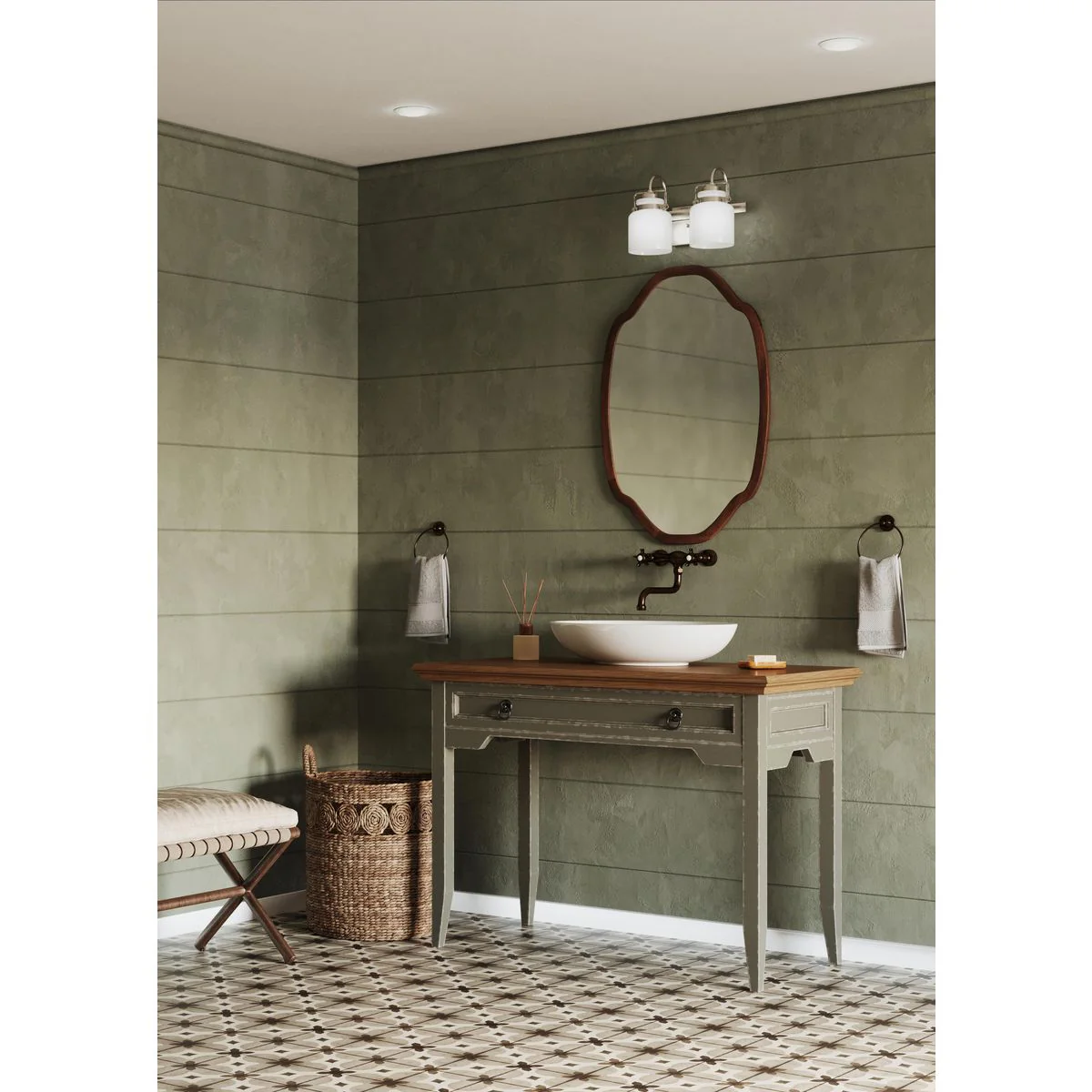 Fessler Collection Two-Light Opal Glass Bath Light - Image 6