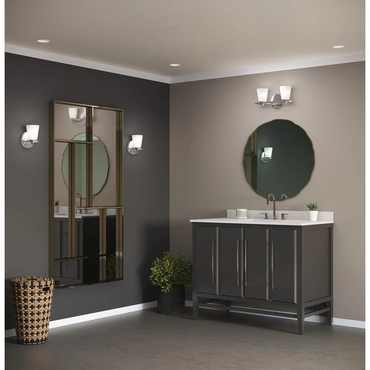 Flight Collection Two-Light Etched Glass Bath Vanity Light - Image 4
