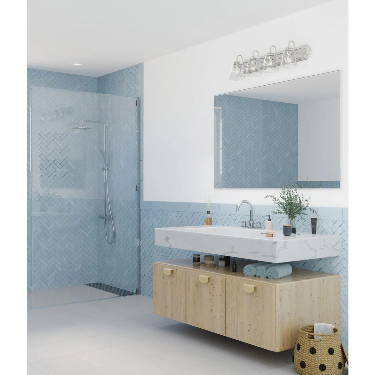 Four-Light Bath Vanity Light with Clear Glass for Bathroom - Image 4