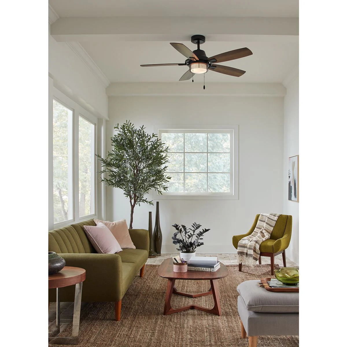 Freestone Collection 52 in. Five-Blade Ceiling Fan with LED lamped Light Kit - Image 5