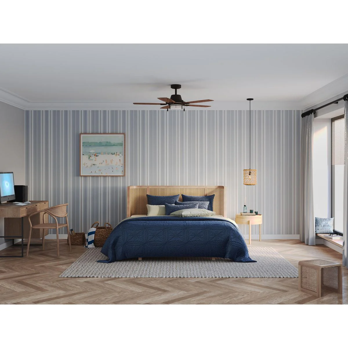 Freestone Collection 52 in. Five-Blade Ceiling Fan with LED lamped Light Kit - Image 6