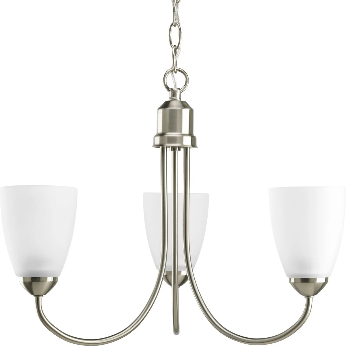 Gather Collection Three-Light Etched Glass Chandelier Light - Image 2