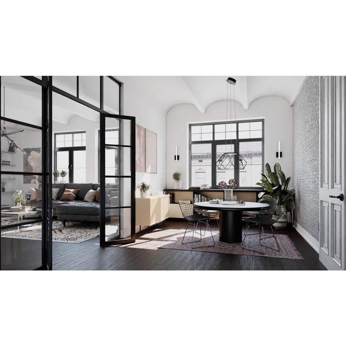 Geodesic LED Collection Medium Hanging Pendant Light - Image 2