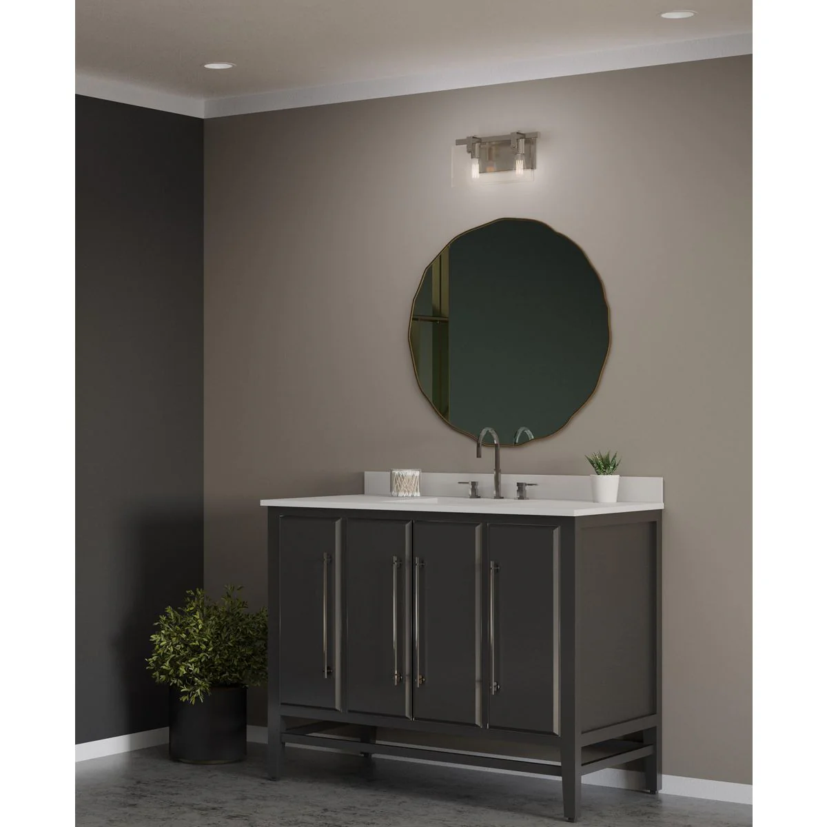 Glayse Collection Two-Light Clear Glass Bath Vanity Light - Image 4