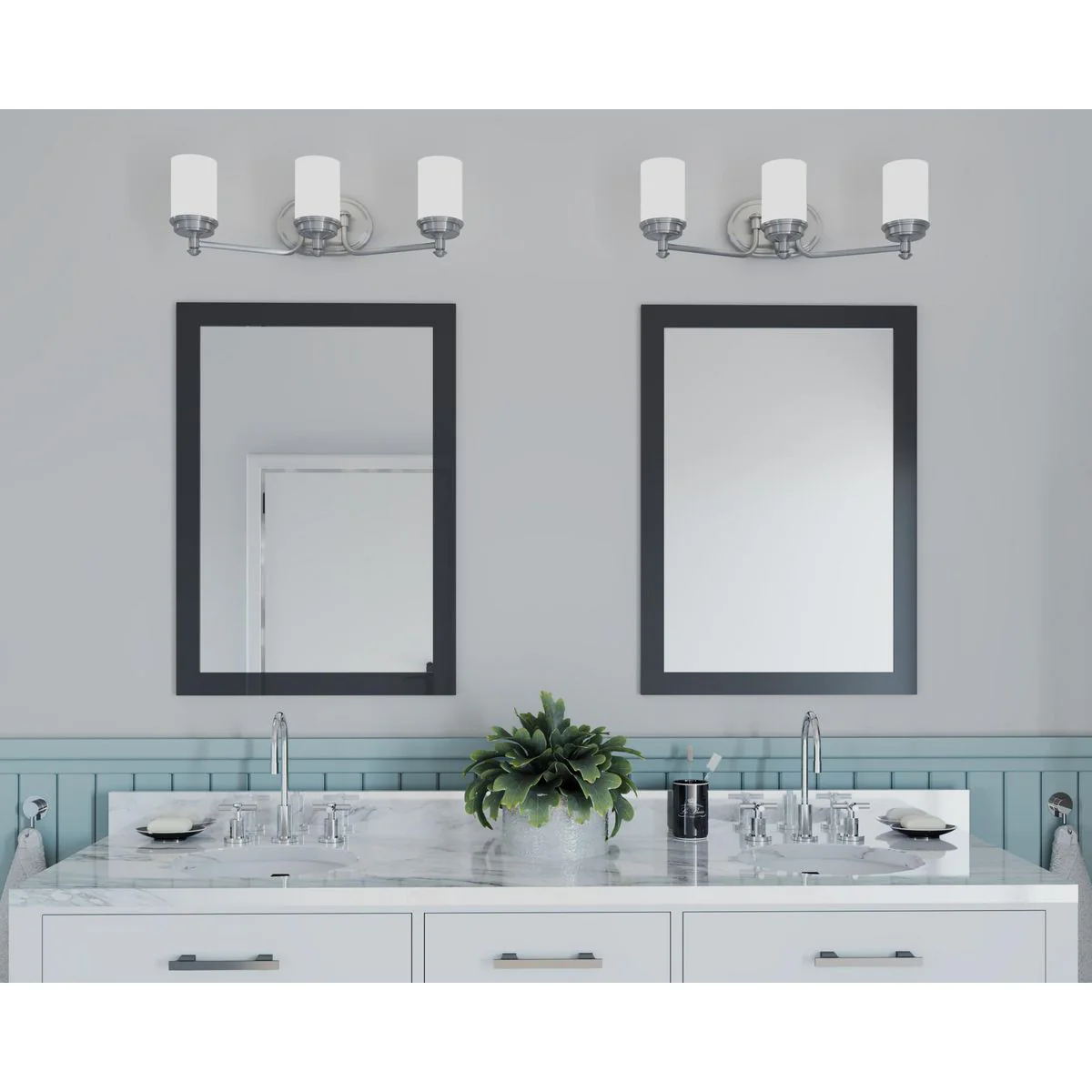 Glide Collection Three-Light Etched Opal Glass Bath Vanity Light - Image 6