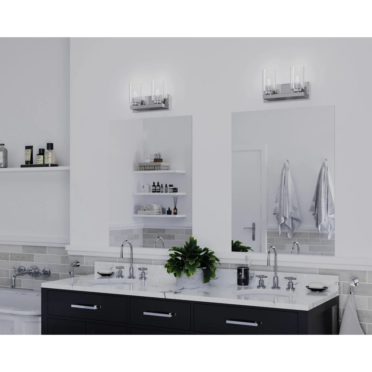 Goodwin Collection Two-Light Vanity Light with Clear Glass - Image 5