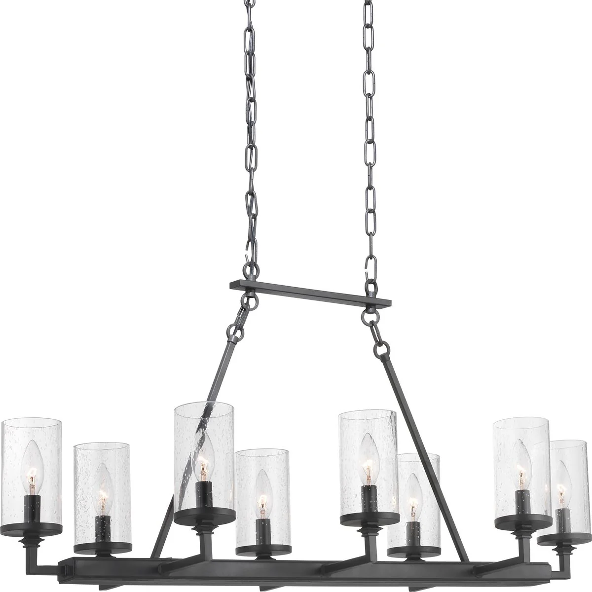 Gresham Collection Eight-Light Clear Seeded Glass Chandelier Light