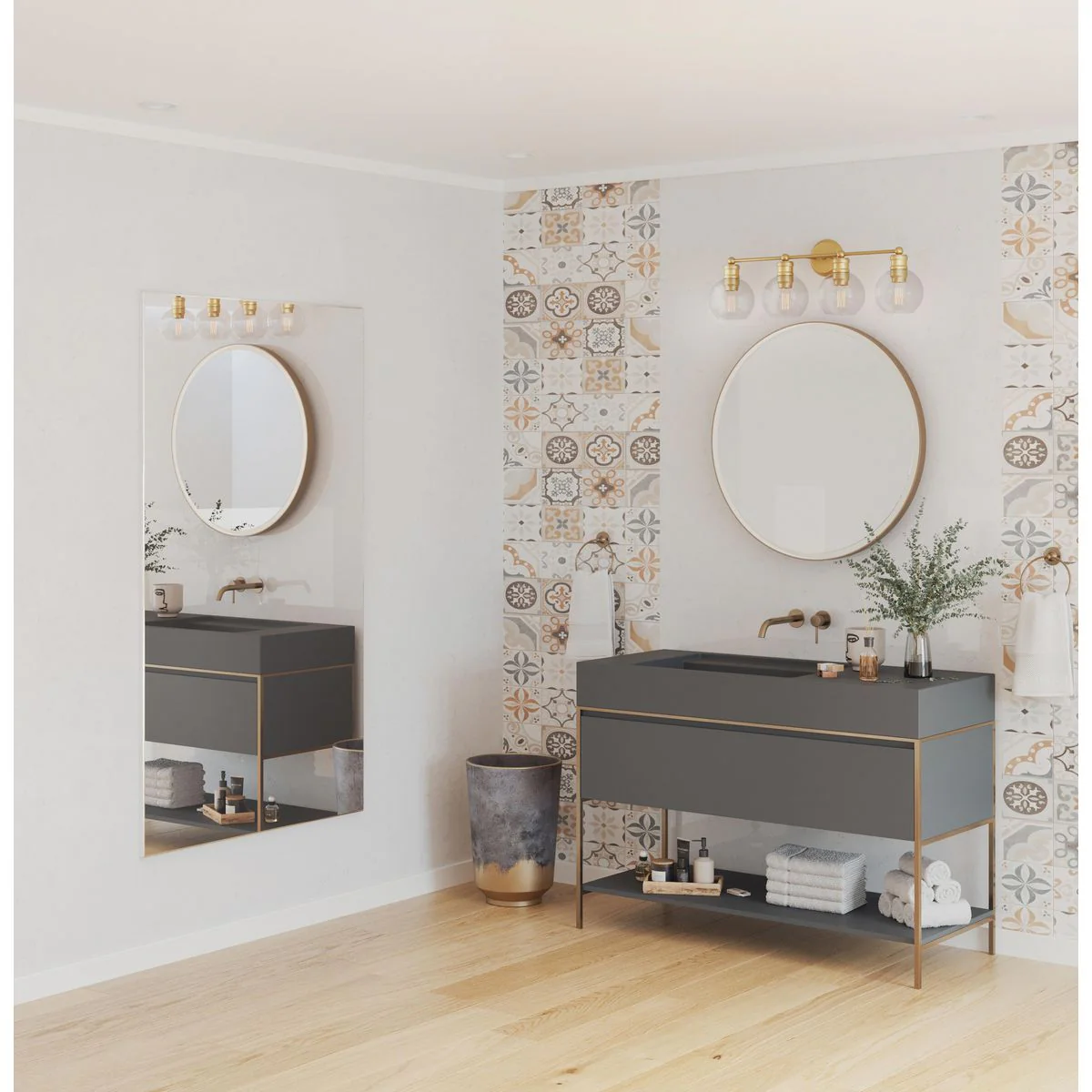 Hansford Collection Four-Light Clear Glass Bath Vanity Light - Image 5