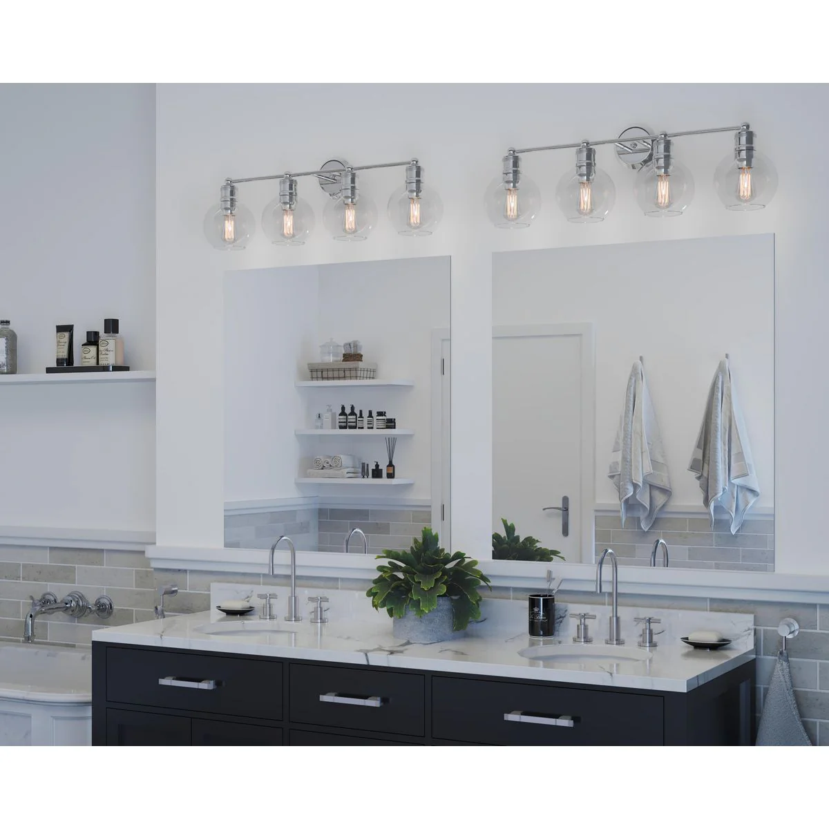 Hansford Collection Four-Light Clear Glass Bath Vanity Light - Image 6