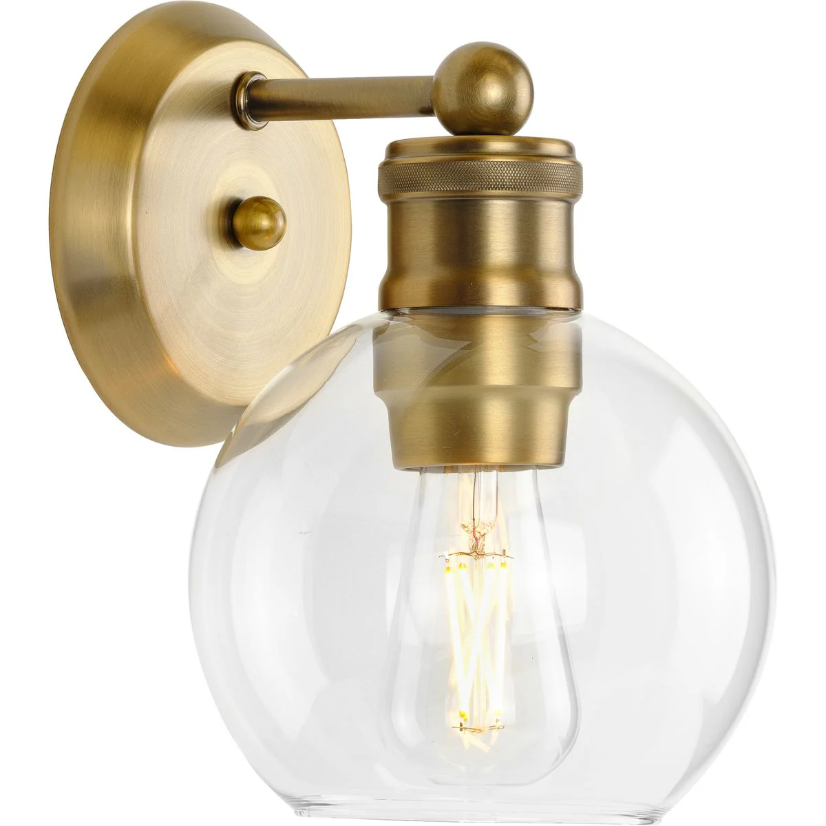 Hansford Collection One-Light Clear Glass Bath Vanity Light