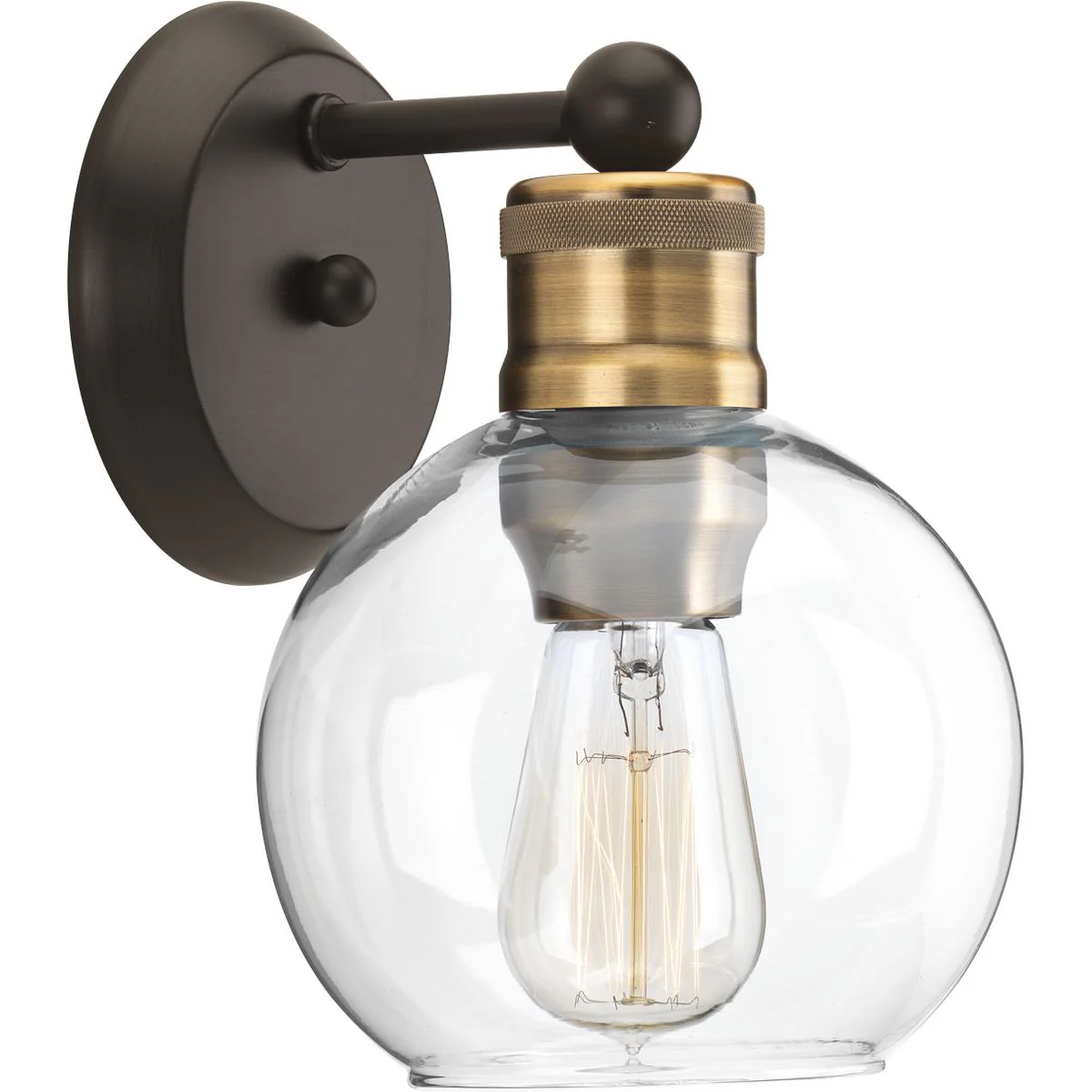 Hansford Collection One-Light Clear Glass Bath Vanity Light - Image 3