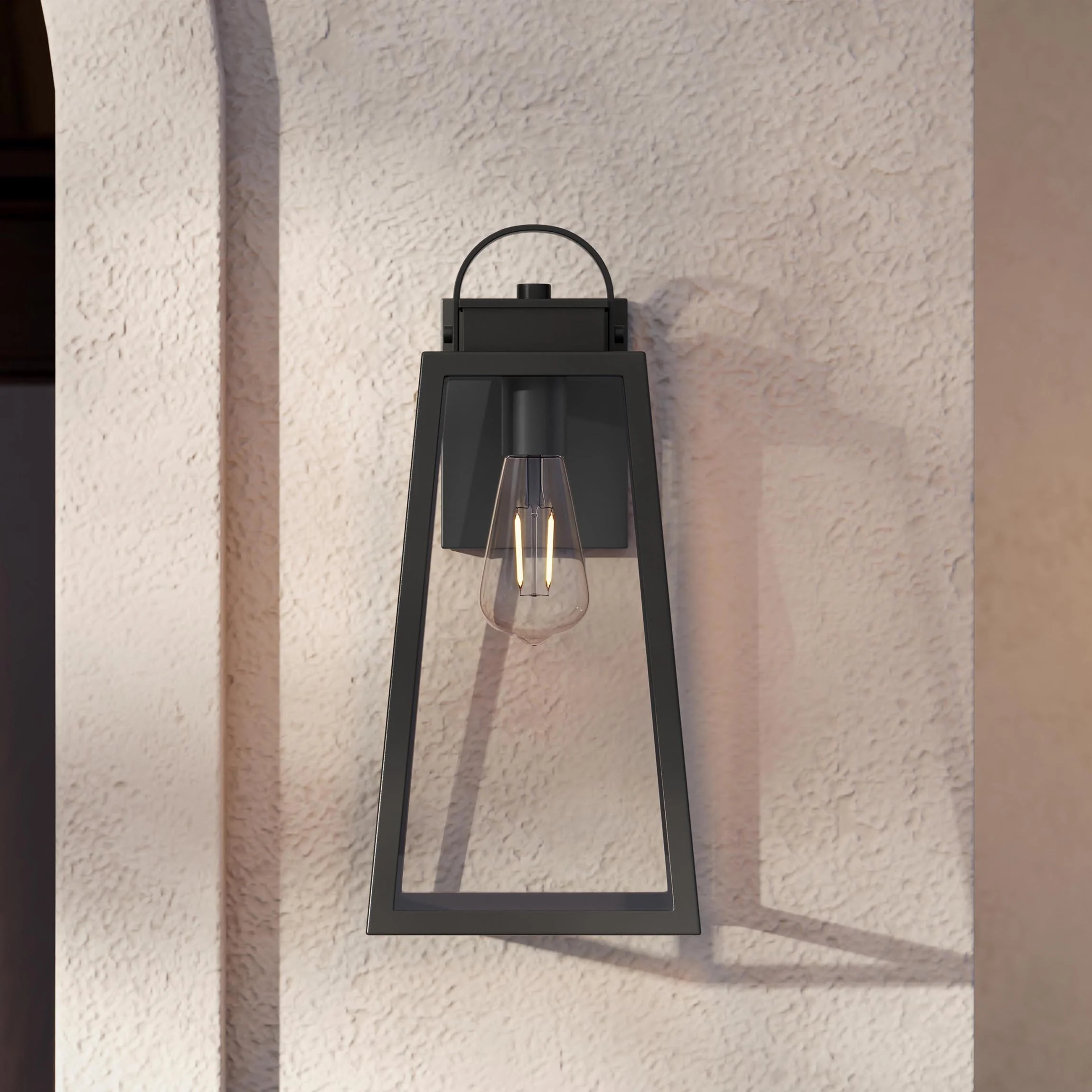 Hedry Large Outdoor Wall Lantern with Clear Glass Panels - Image 13