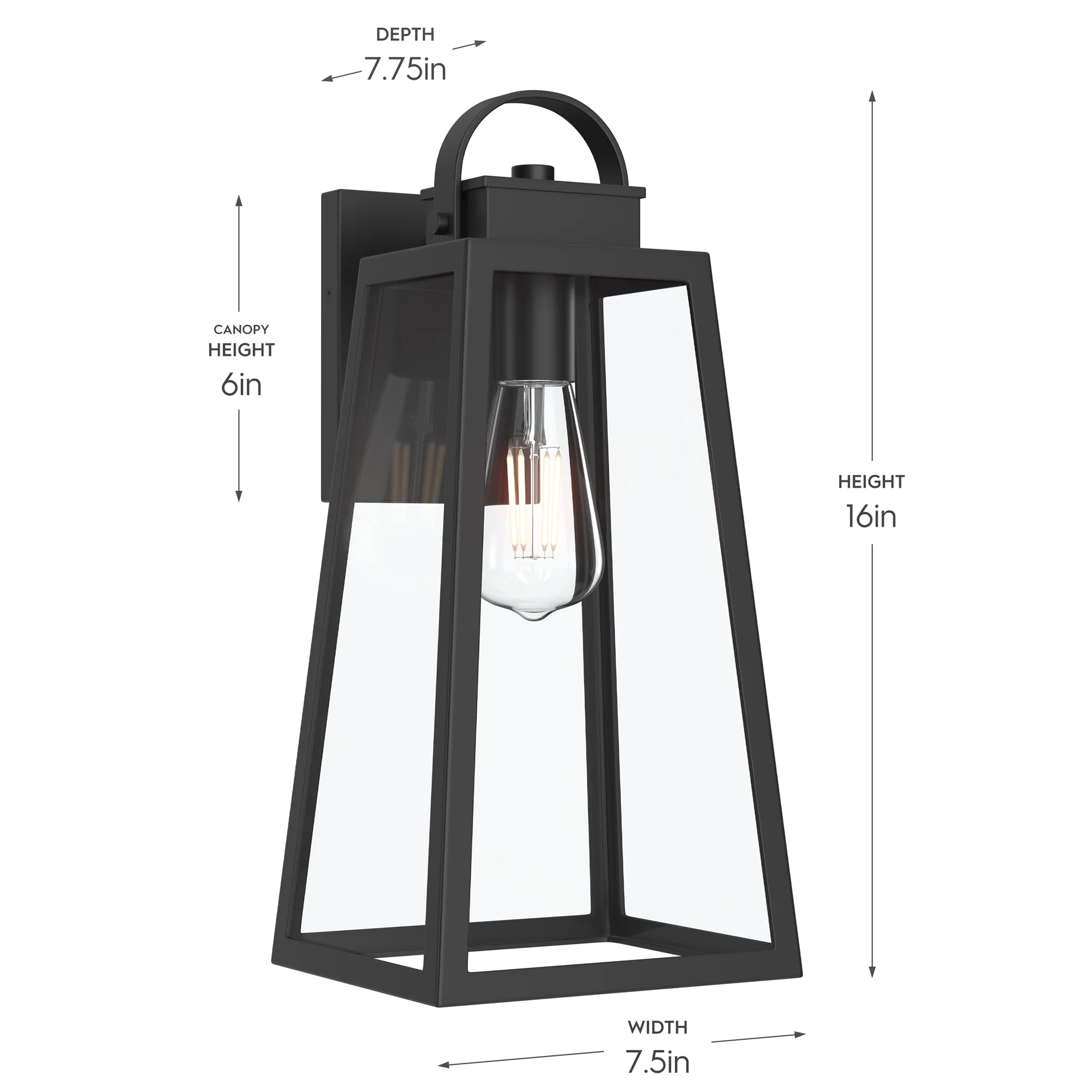 Hedry Large Outdoor Wall Lantern with Clear Glass Panels - Image 14