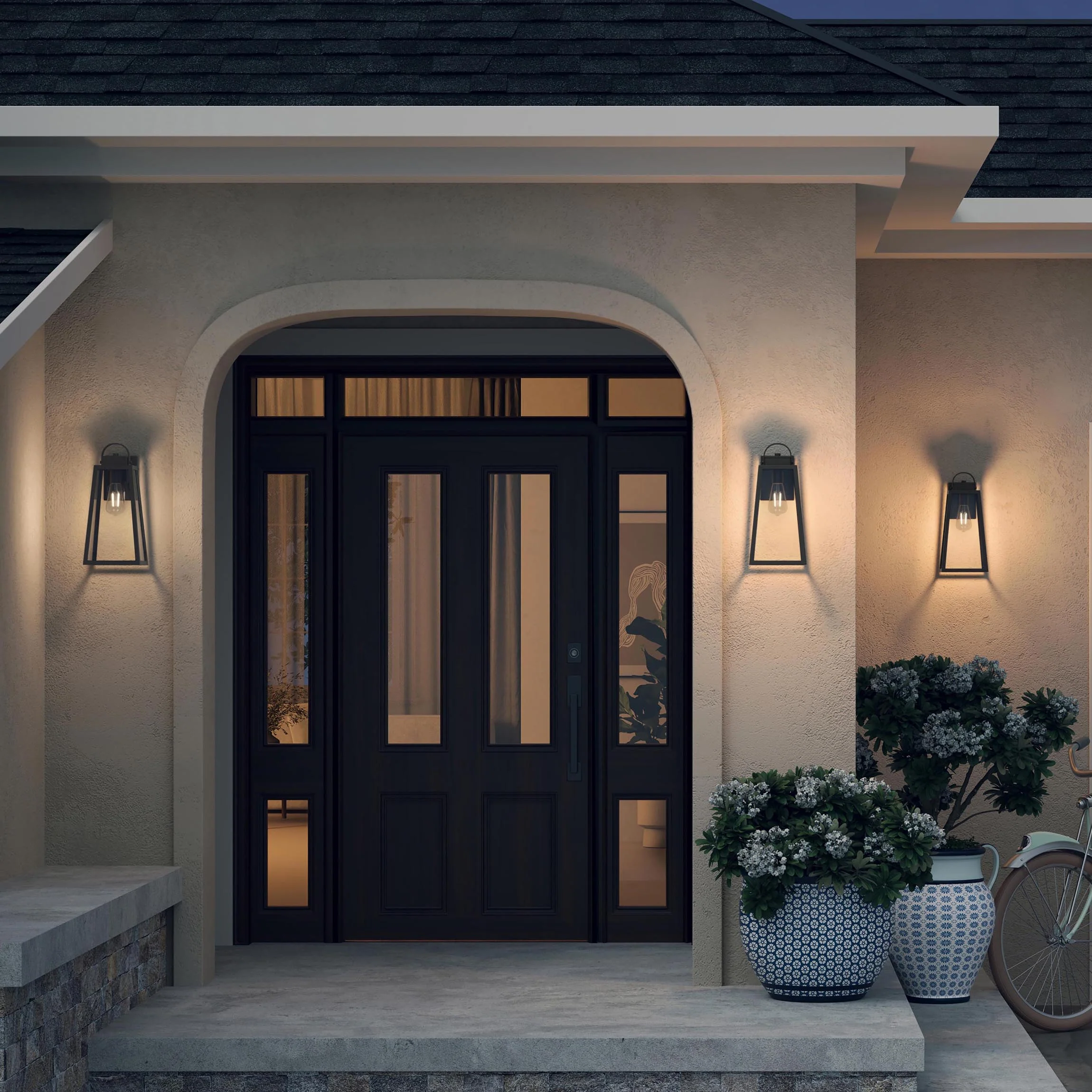 Hedry Large Outdoor Wall Lantern with Clear Glass Panels - Image 15