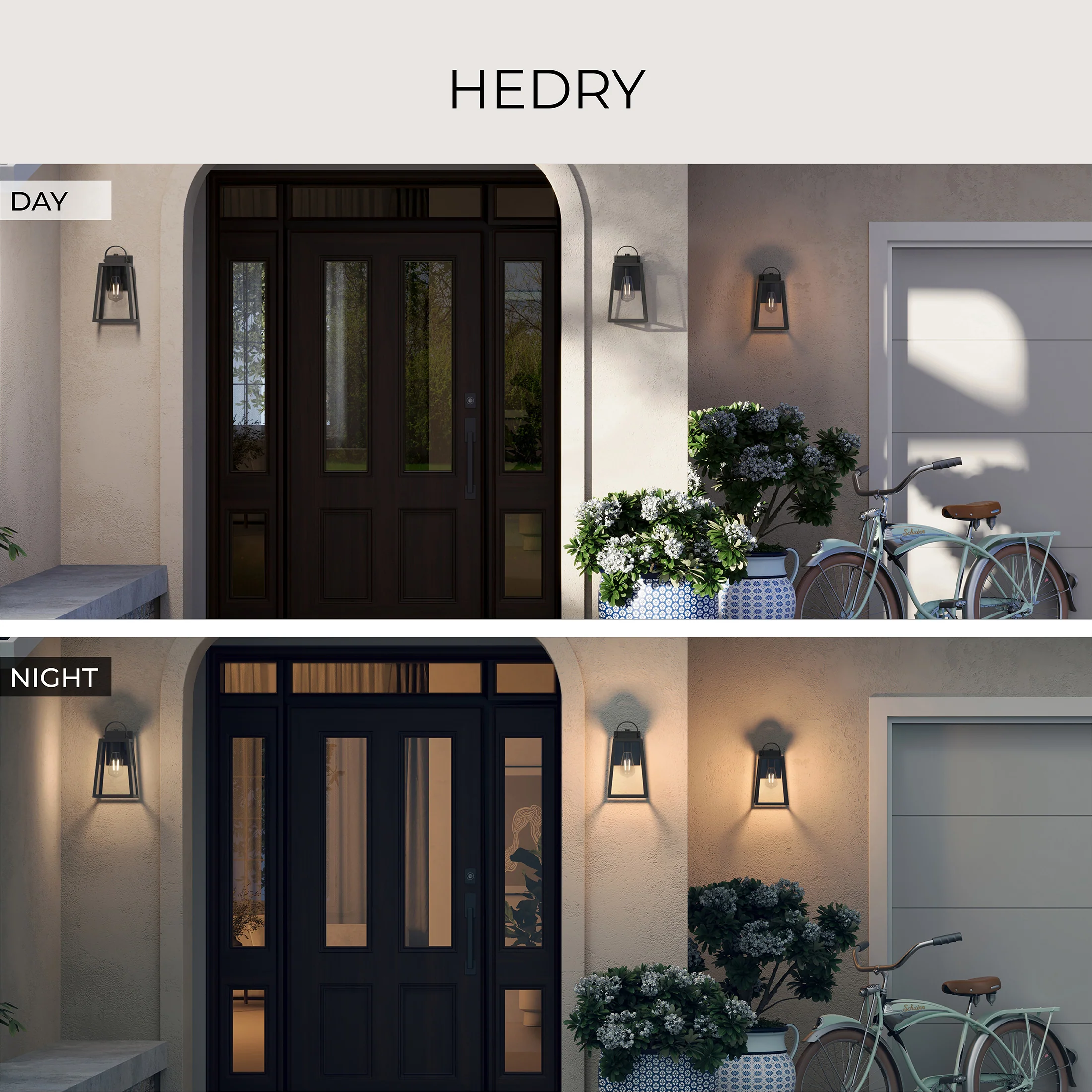 Hedry Large Outdoor Wall Lantern with Clear Glass Panels - Image 16