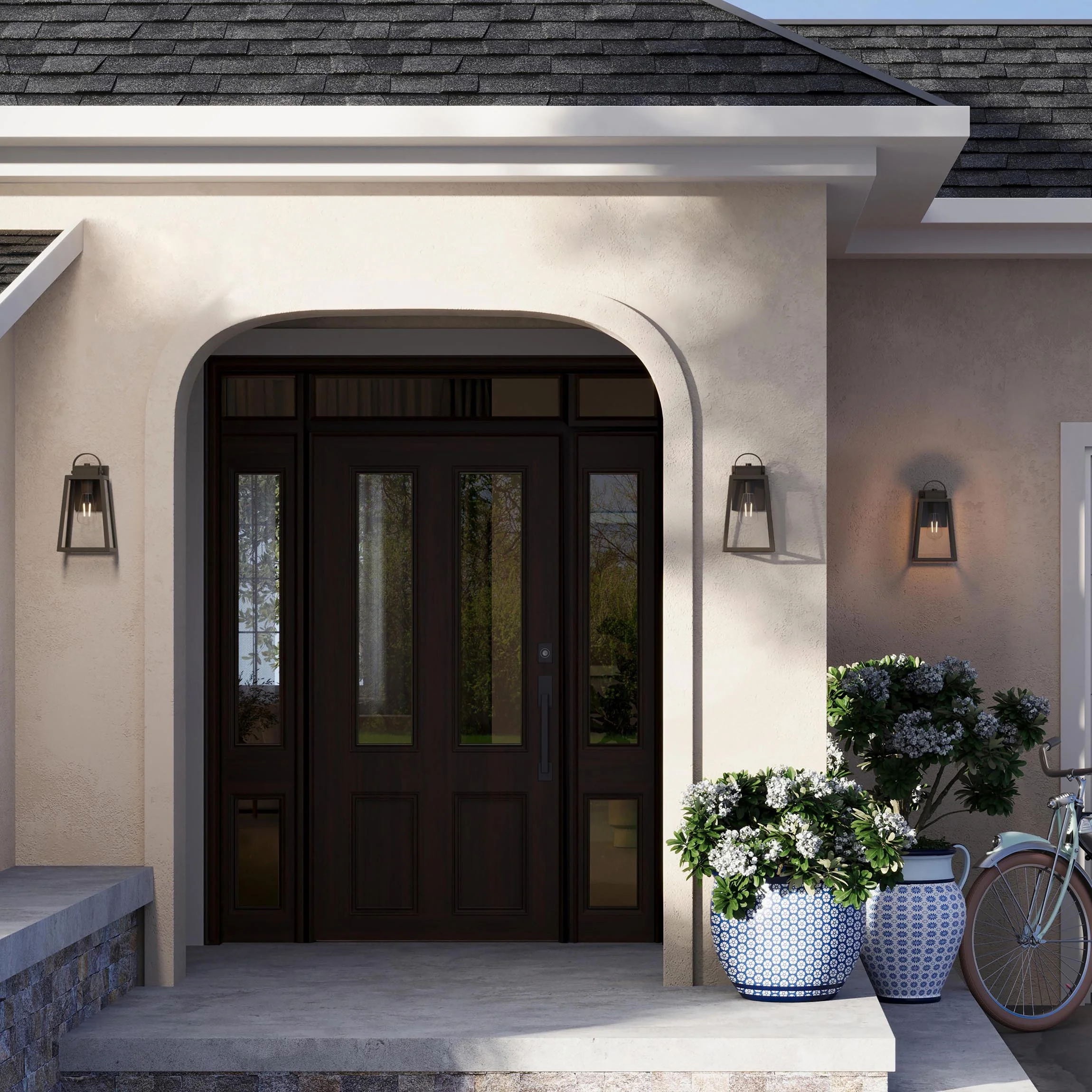 Hedry Medium Outdoor Wall Lantern with Clear Glass Panels - Image 12