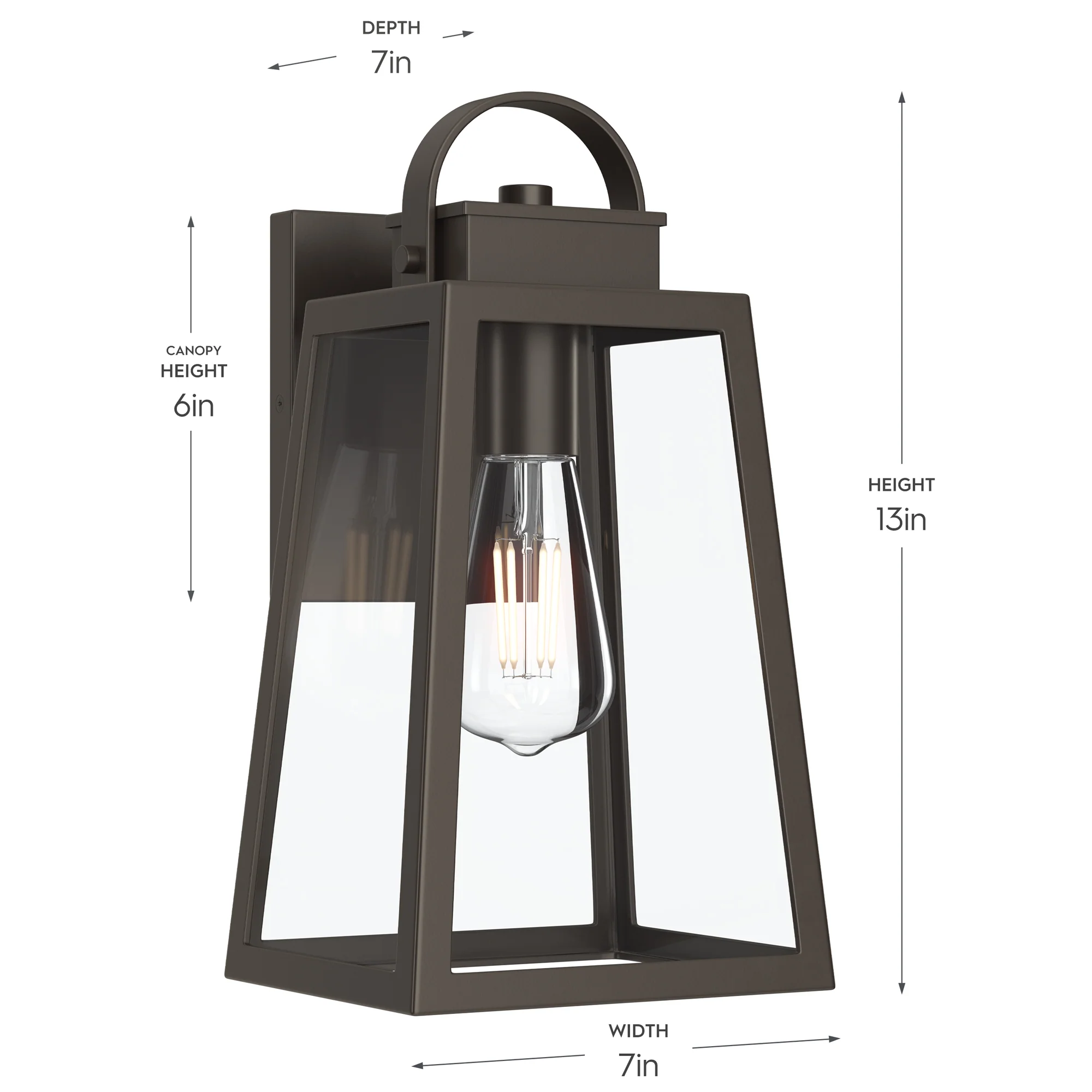 Hedry Medium Outdoor Wall Lantern with Clear Glass Panels - Image 16