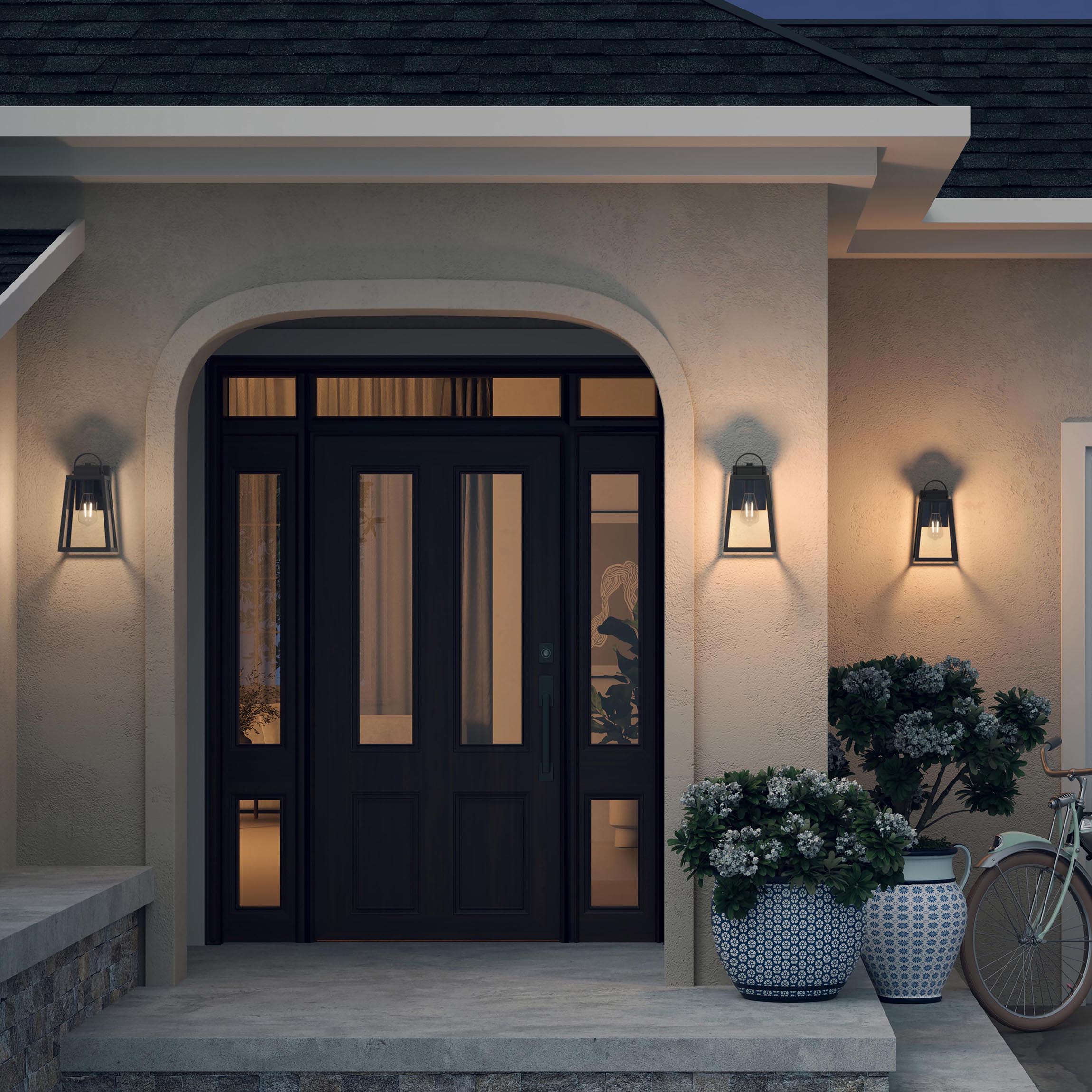 Hedry Medium Outdoor Wall Lantern with Clear Glass Panels - Image 4