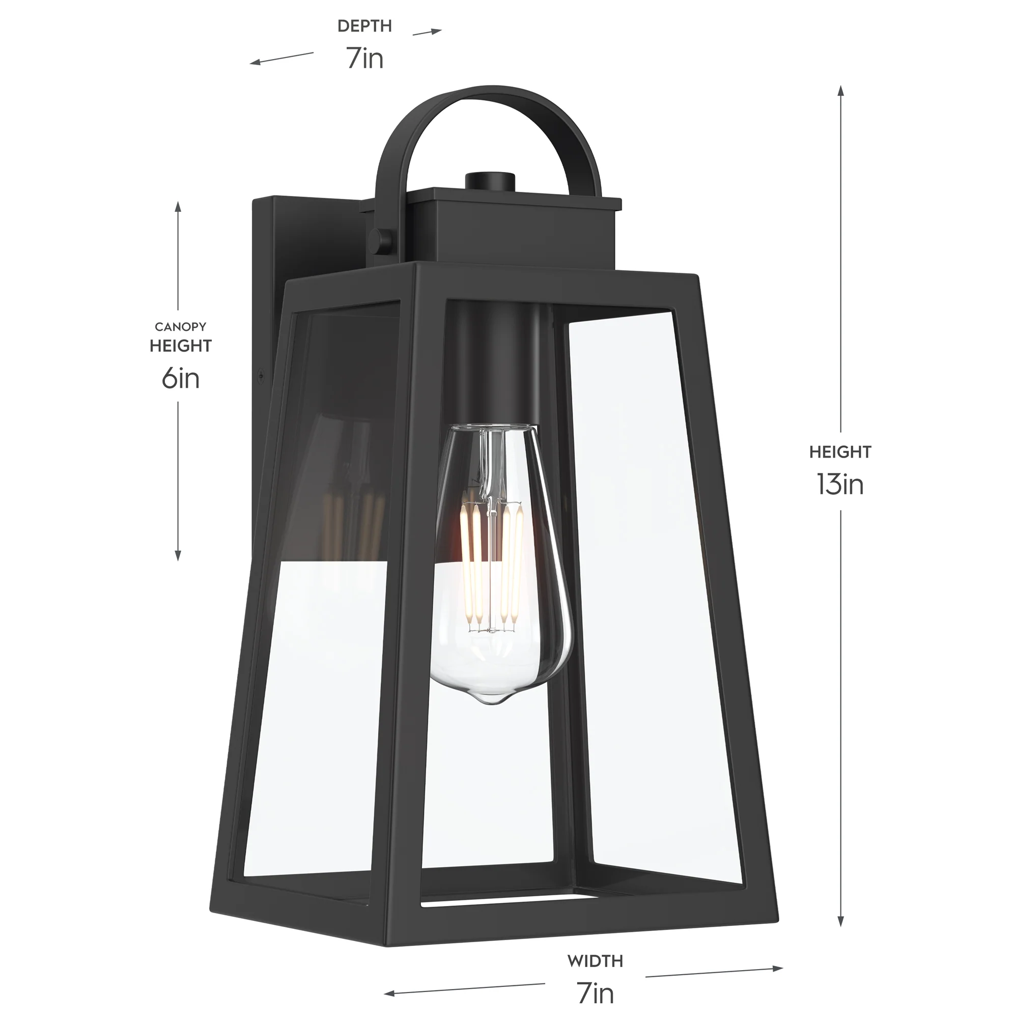 Hedry Medium Outdoor Wall Lantern with Clear Glass Panels - Image 6