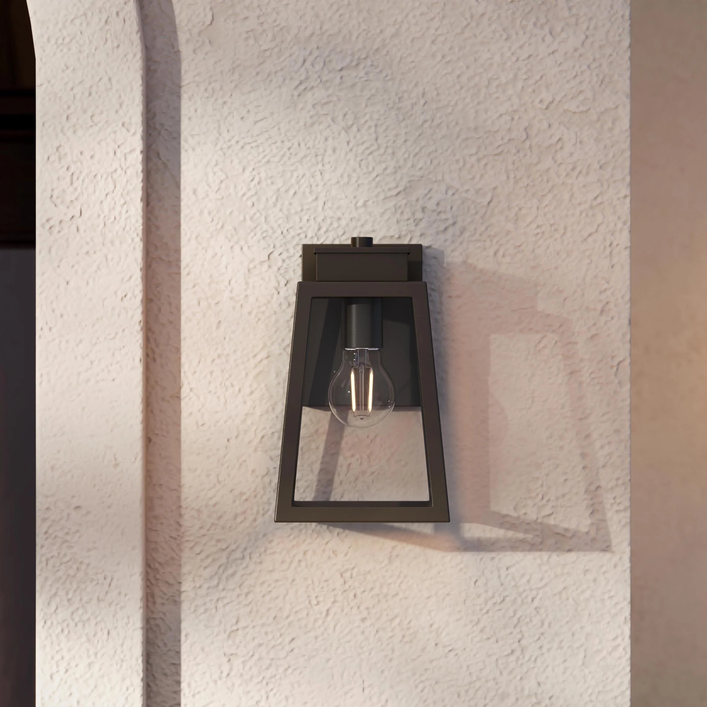 Hedry Small Outdoor Wall Lantern with Clear Glass Panels - Image 3
