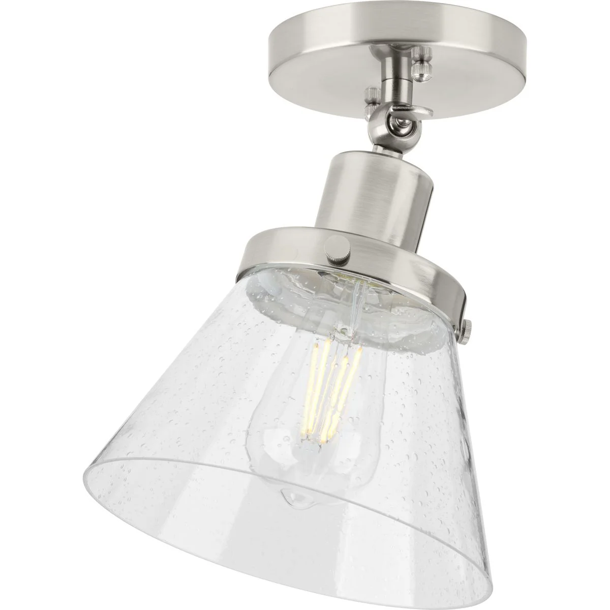 Hinton Collection One-Light Seeded Glass Ceiling Light