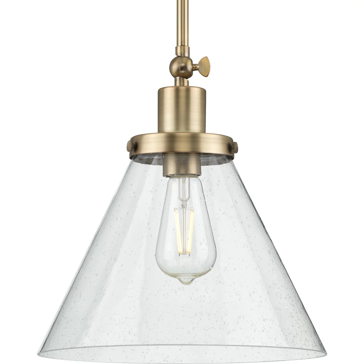 Hinton Collection One-Light Seeded Glass Hanging Pendant Light - Image 4