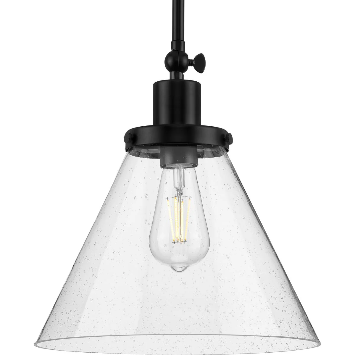 Hinton Collection One-Light Seeded Glass Hanging Pendant Light - Image 5