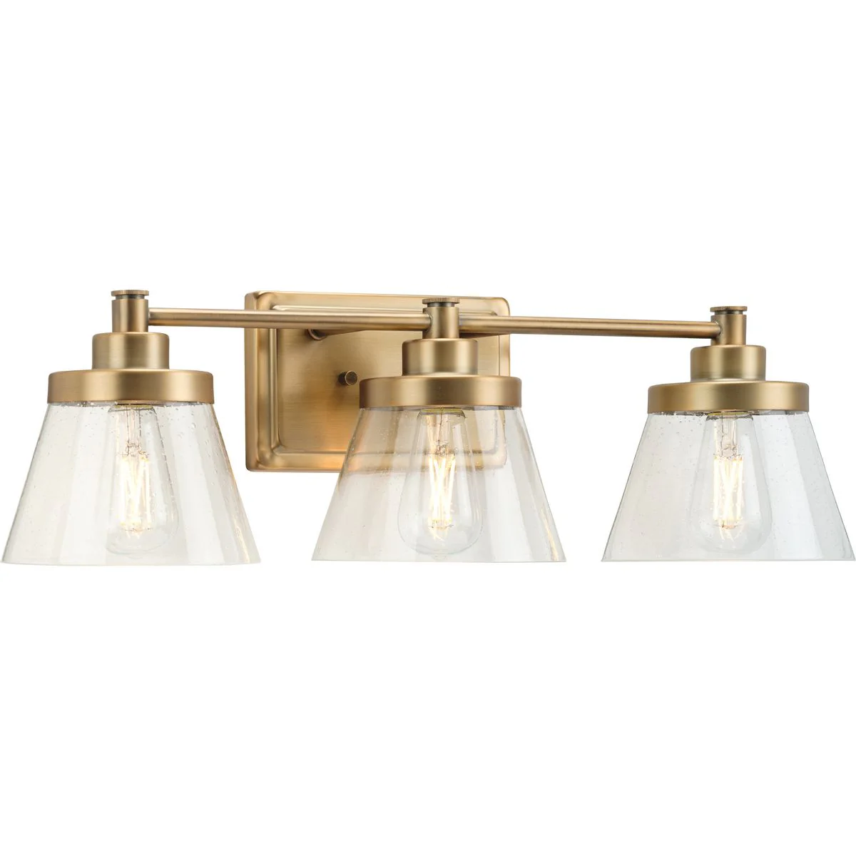 Hinton Collection Three-Light Clear Seeded Glass Bath Vanity Light - Image 3