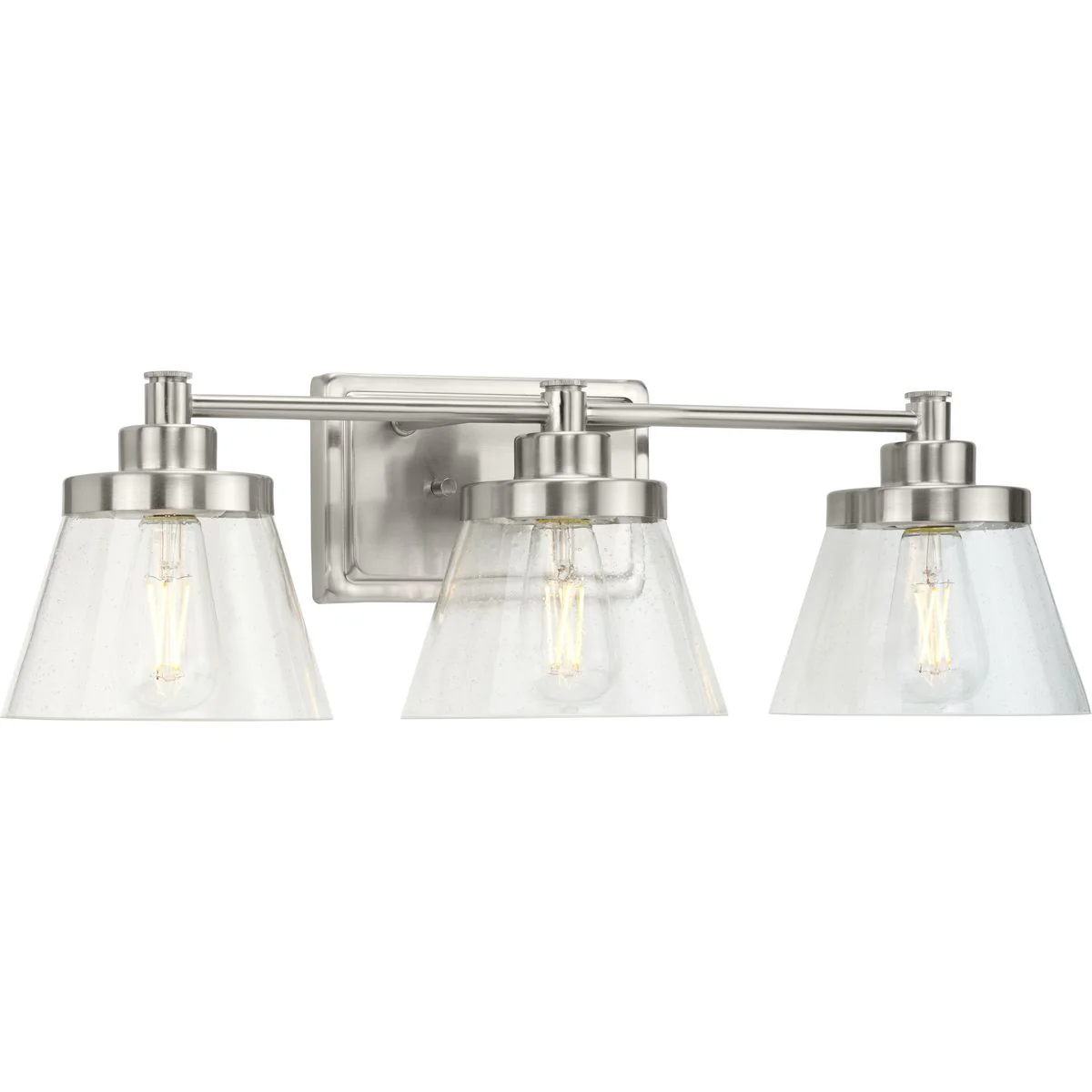Hinton Collection Three-Light Clear Seeded Glass Bath Vanity Light - Image 4