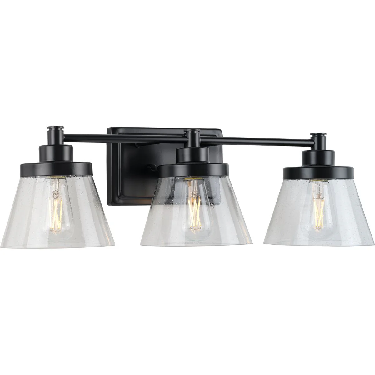 Hinton Collection Three-Light Clear Seeded Glass Bath Vanity Light - Image 5